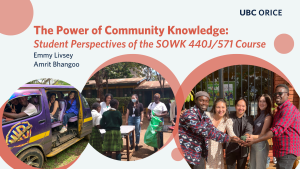 The Power of Community Knowledge: Student Perspectives of the SOWK 440J/571 Course
